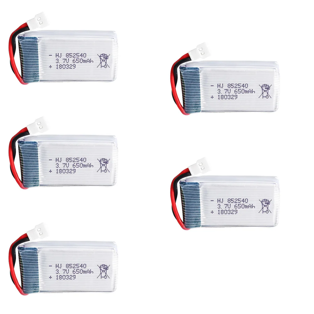 High Rate 3.7V 650mAH 25c For Sym X5C X5SC M68 HQ-905 CX-30 K60 Quadrocopter Lipo battery 3.7V 852540 Battery+charger 5pcs/lot