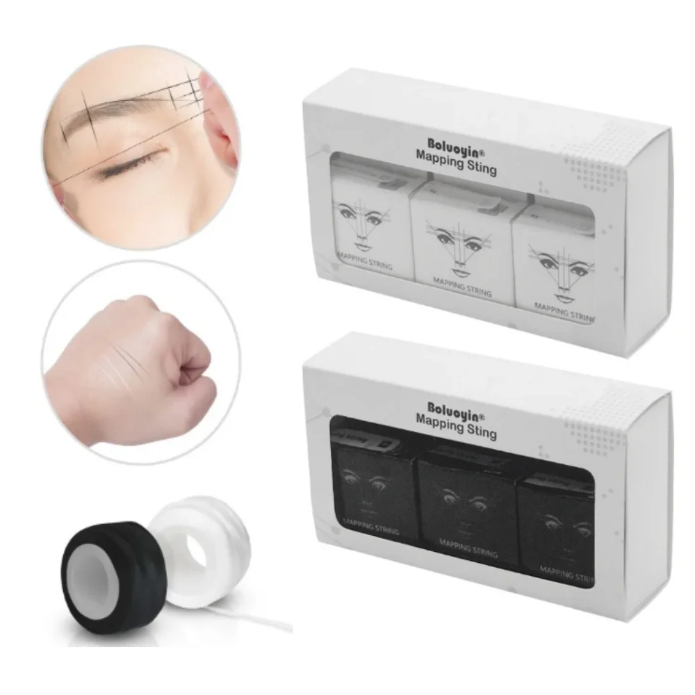 

6pcs 10m Pre-ink Mapping String for Eyebow Dyeing Liner Thread Semi Permanent Positioning Eyebrow Measuring Makeup Tool