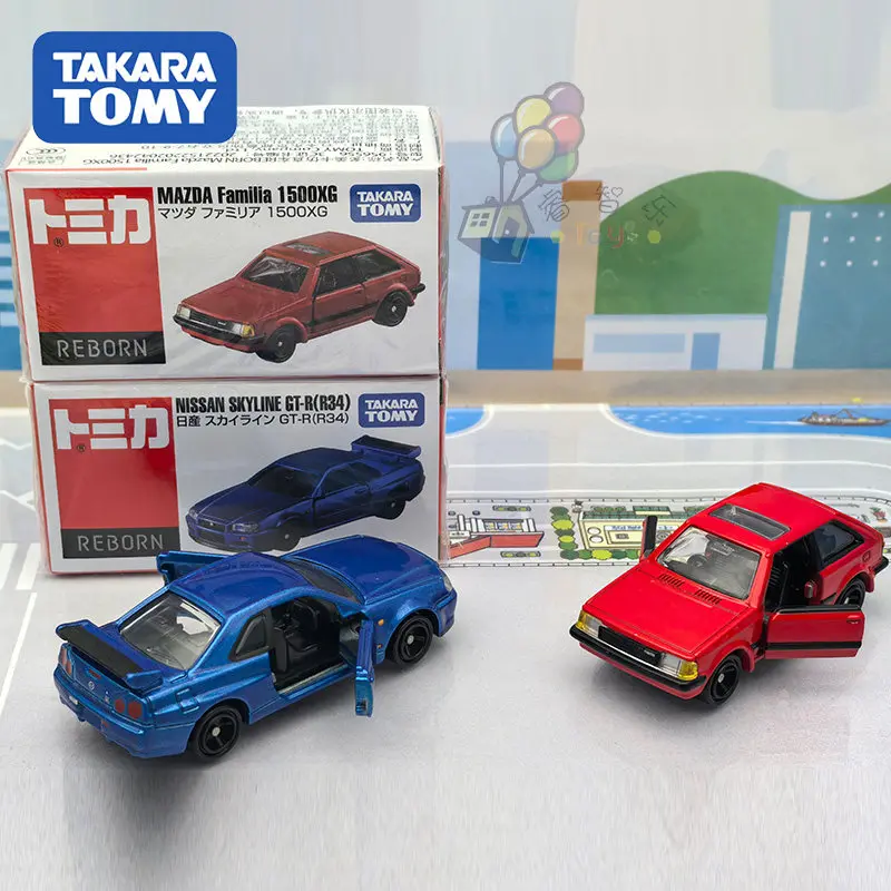 Tomica REBORN Authentic JDM Diecast Car Nissan Skyline GT-R R34 Mazda Familia 1500XG Alloy Sports Vintage Vehicle For Collector - view 4