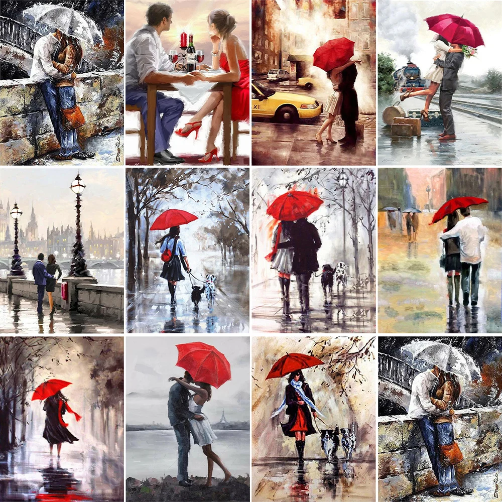 

DIY Handmade Cotton Thread Crafts 11/14CT DMC Printed Canvas Embroidery Painting Lovers Cross Stitch Kit Home Decoration Bedroom