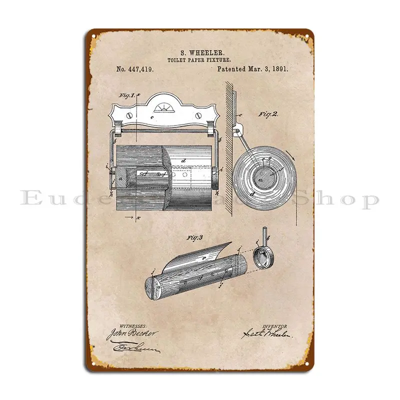 Patent Wheeler Toilet Pape Metal Plaque Poster Plates Garage Kitchen Printing Customize Tin Sign Poster