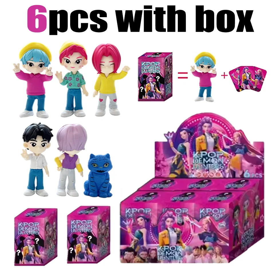 2025 novo em estoque caça monstro k-pop caça monstro modelo artesanal caixa cega na moda boneca decoração de mesa ornamento presente do festival