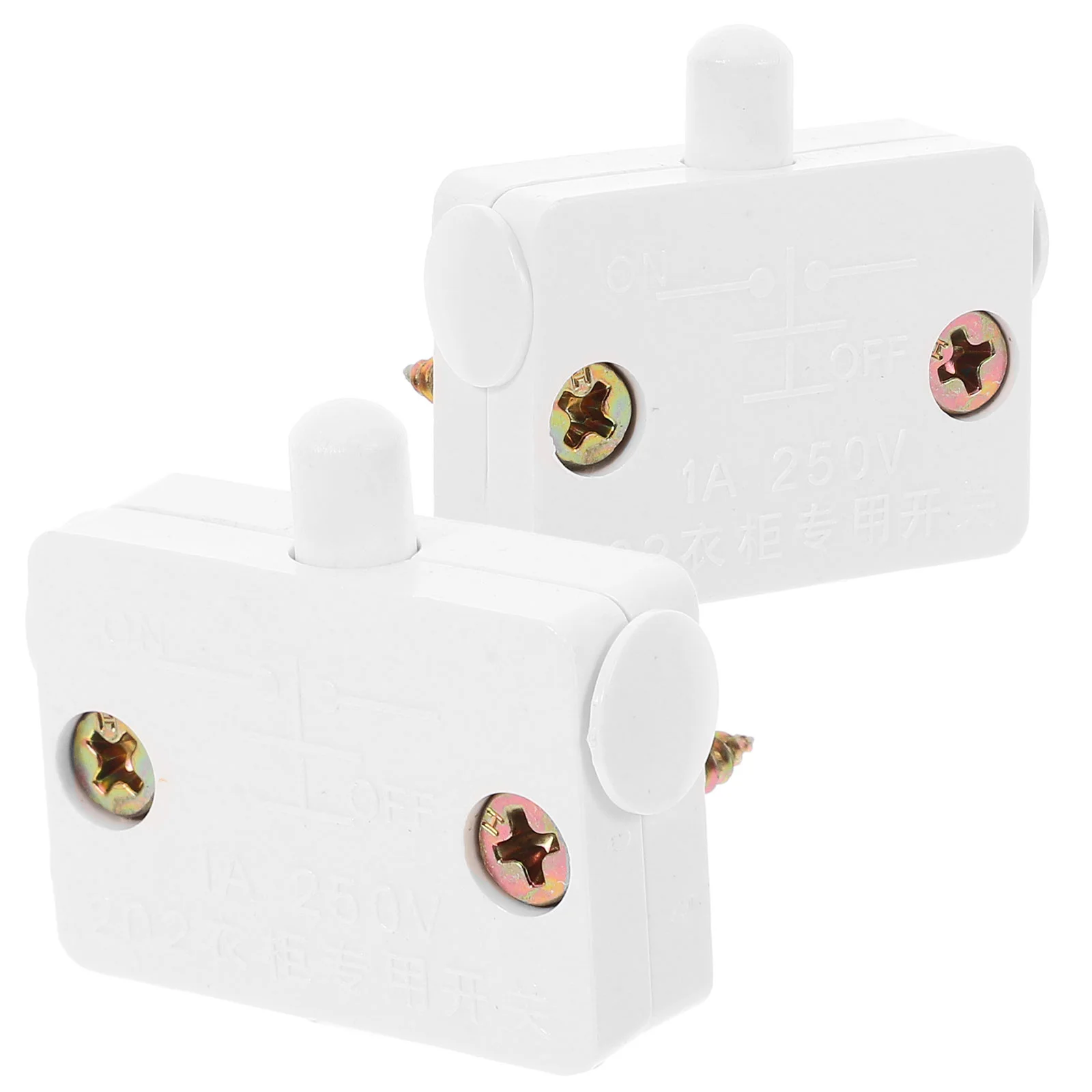 2 uds interruptor de luz extensor Control de puerta botón automático armario para armario blanco