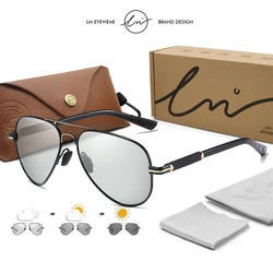 Men Polarized Aviation Alloy Frame Photochromic Sunglasses Male Brand Design Pilot Male UV400 Sun Glasses Safety Goggles Driving