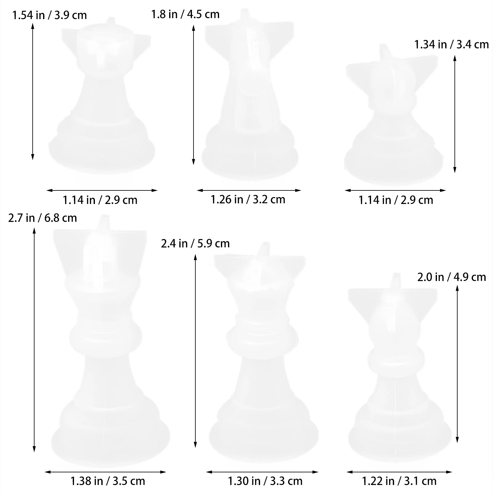 6Pcs Chess Shape Silicone Molds DIY Epoxy Mold Making Craft Tool Handmade Scented Mold Handmade Gift