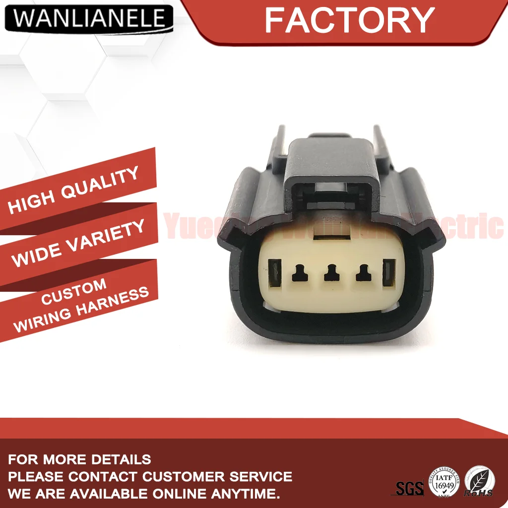50 Sets 33471-0301 33471-0306 3 Pin Female Connector Housing MX150 Sealed 22A 3.5mm Fit Automotive Sensor Harness Black