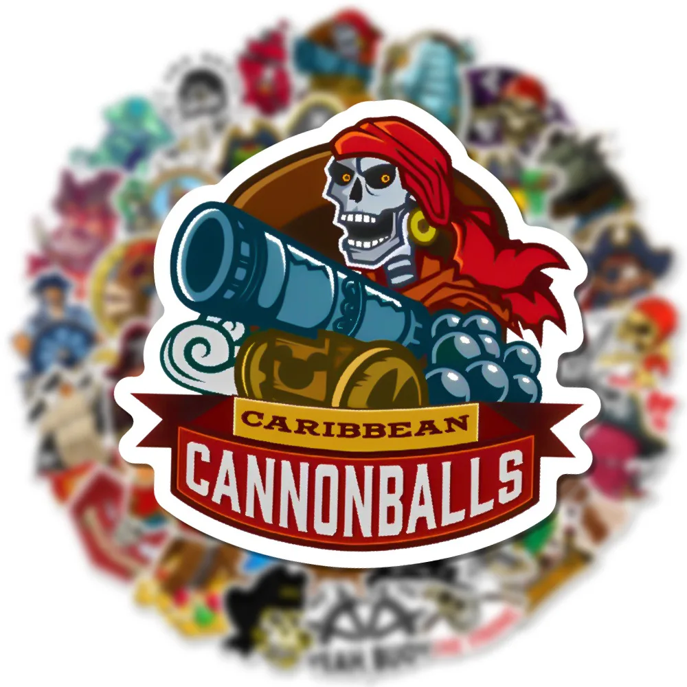 10/50PCS Pirate Cartoon Stickers Captain Graffiti Kids Toys Navigation Treasure Hunt Decals Luggage Cup Laptop Guitar Car Bike
