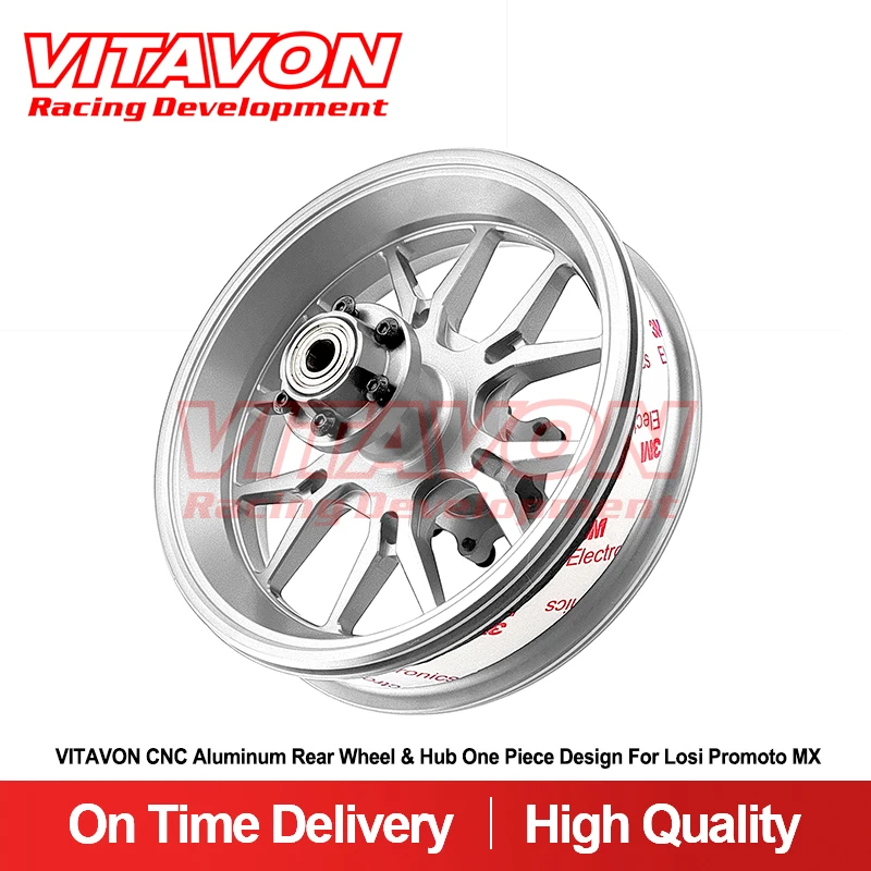 VITAVON CNC Aluminum Rear Wheel & Hub One Piece Design For Losi Promoto MX LOS46003