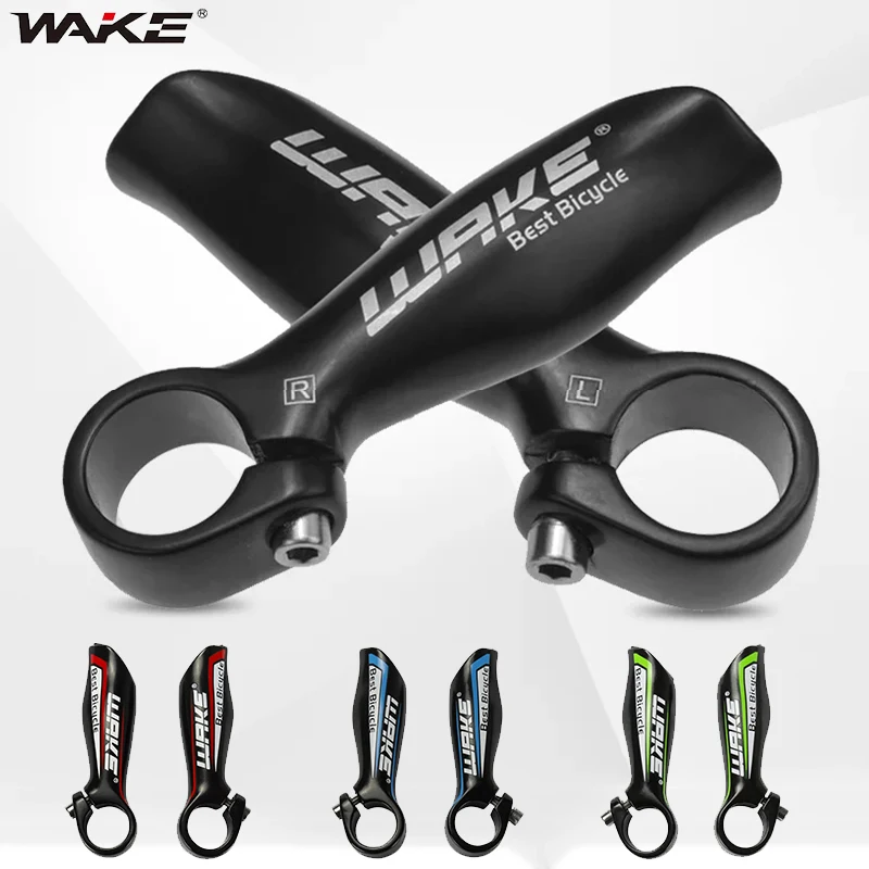 WAKE Bike Auxiliary Handlebar Aluminum Alloy Bicycle Bull Horn Handlebar Ultralight MTB Bar End Bicycle Vice Handle Rest Handle