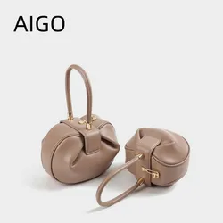 Aigo-女性のための豪華な球形のハンドバッグ,小さな女性のハンドバッグ,イブニングバッグ,シックなデザイナー