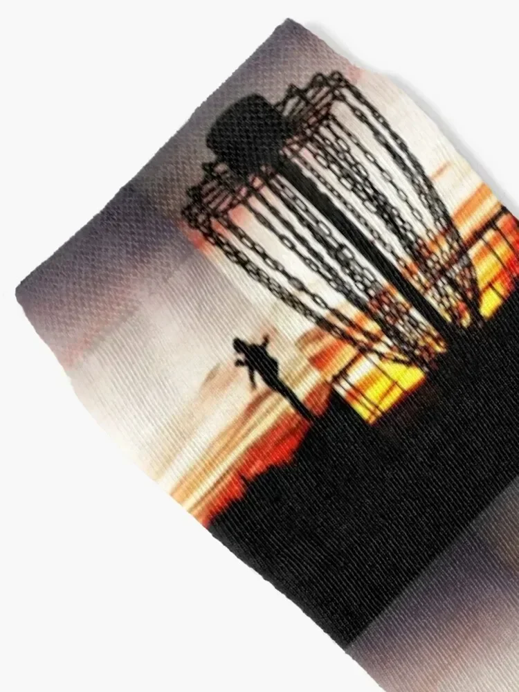 Playing Disc Golf During Sunset Socks gift gifts Lots Socks For Girls Men's