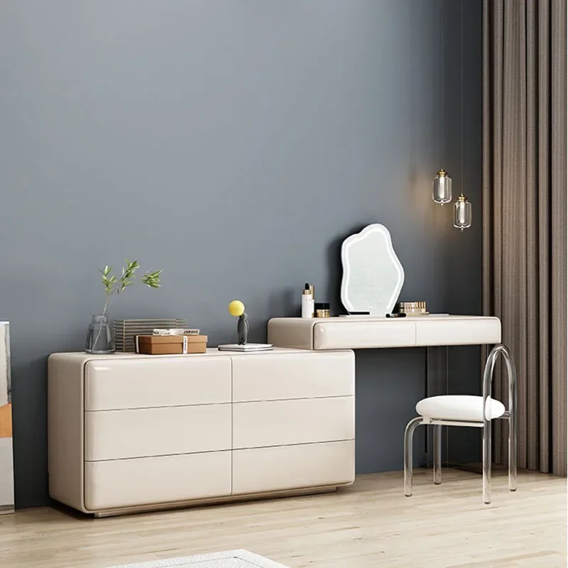 Luxury Vanity Dressing Table Bedroom Mobile White Mirror Bedside Nordic Dressing Table Makeup Furniture