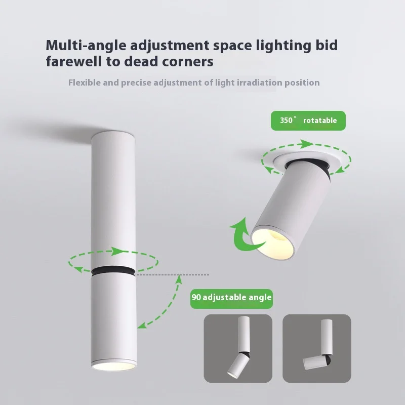 Modern Recessed COB Spotlights Ceiling Anti-glare 5W 360° Rotation 15-60° Adjustable Focus Dimmable Interior Lighting 110-240V