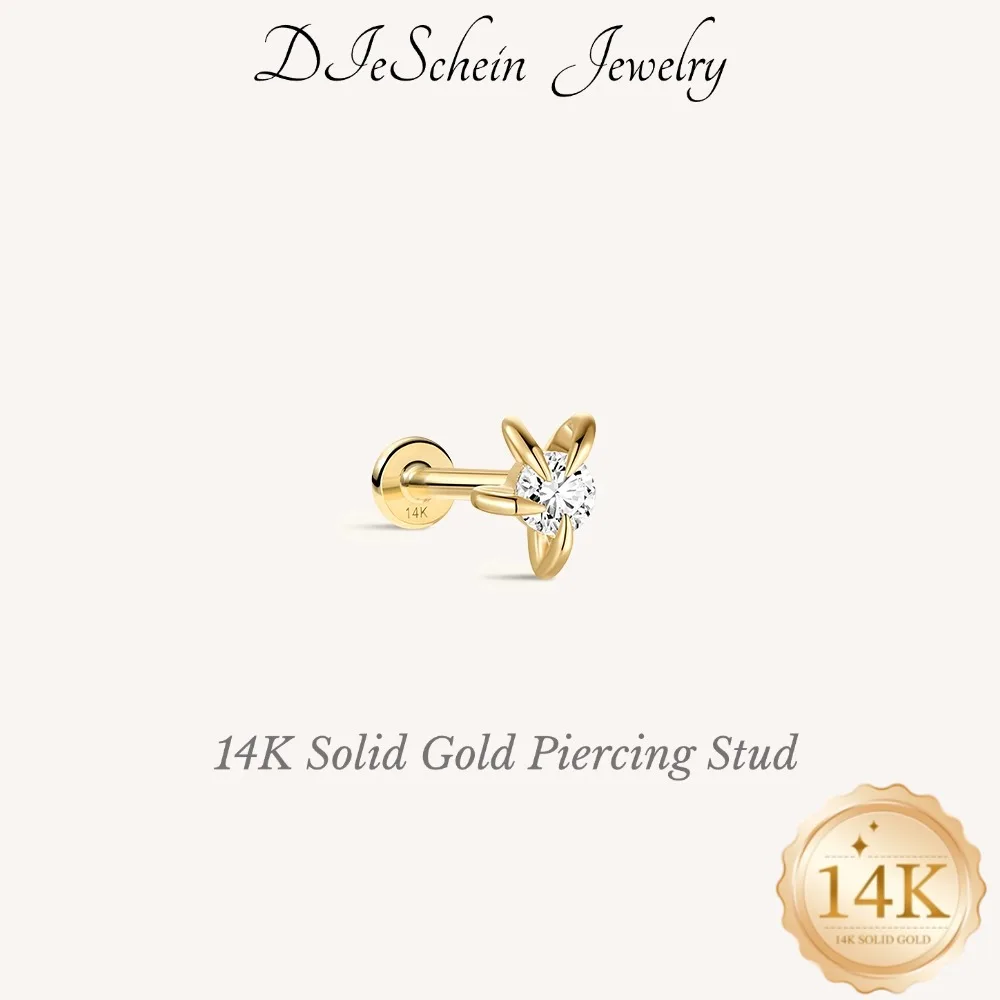 dieschein-1pc-boucles-d'oreilles-clous-a-dos-plat-colorees-en-or-massif-14k-pour-femmes-boucles-d'oreilles-de-piercing-fines-et-impermeables-bijoux-de-luxe