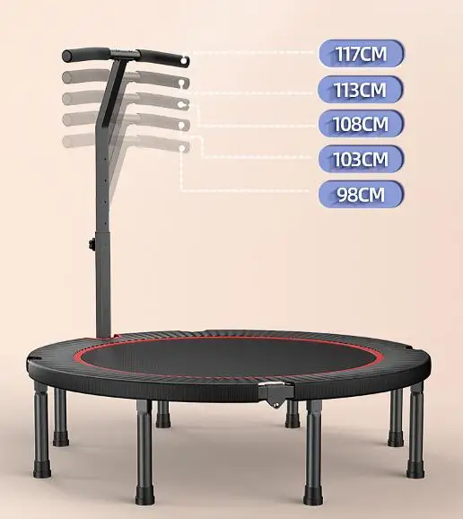 Good Elastic Fitness Trampoline Folding Jumping bed Bouncing bed With T Armrest