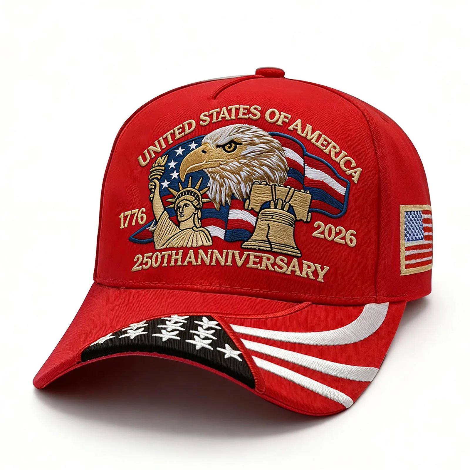 ABLECAP 250. Jubiläum USA Kappe Bestickte Patriotische Baseballmütze 1776-2026 Unabhängigkeitstag Kappe Verstellbare Mütze für Männer Frauen – Detail 7