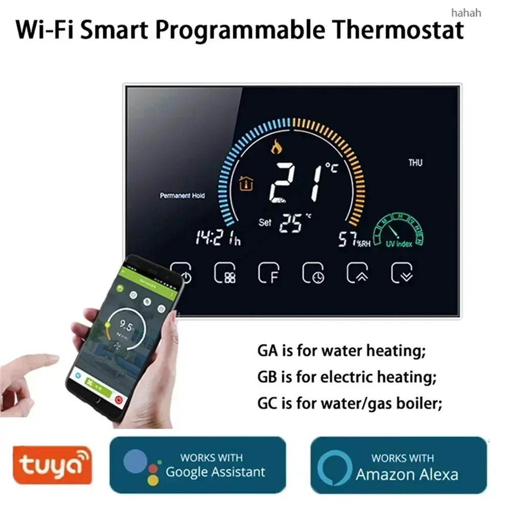 Wi-Fi Thermostat Programmable Termostato Wifi Caldera Gas Water Boiler Six Period Voice APP Control LCD For Echo Google Home #20