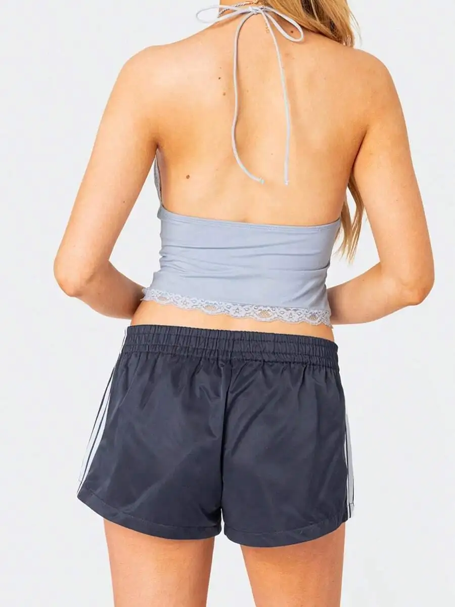 

Women Low Rise Side Striped Shorts Elastic Waist Casual Loose Sport Streetwear Summer