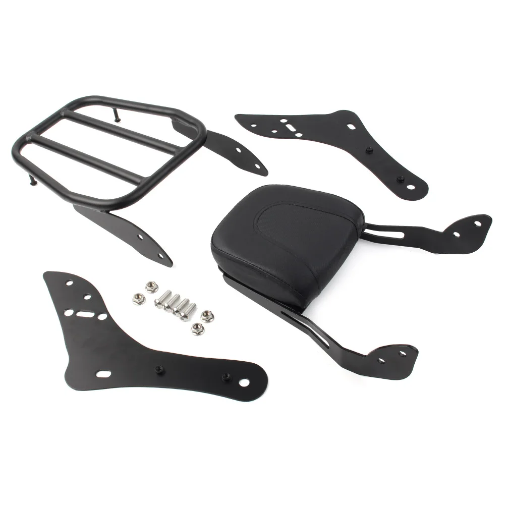 Motorcycle Sissy Bar Luggage Rack Backrest Pad For Kawasaki Vulcan S 650 VN650 2015 2016 2017 2018 2019 2020 2021 Black