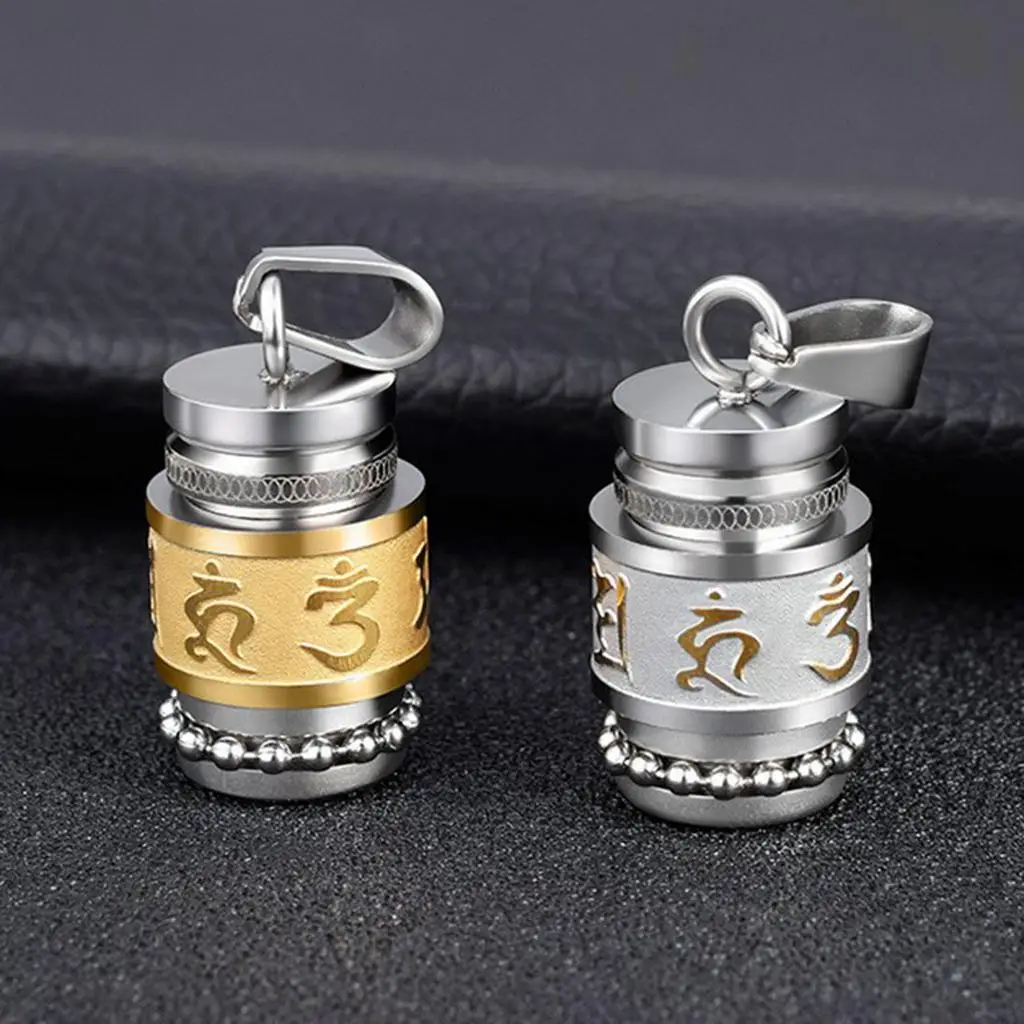 Retro Titanium Steel Buddhism Shurangama Mantra Pendant for Necklace Earring