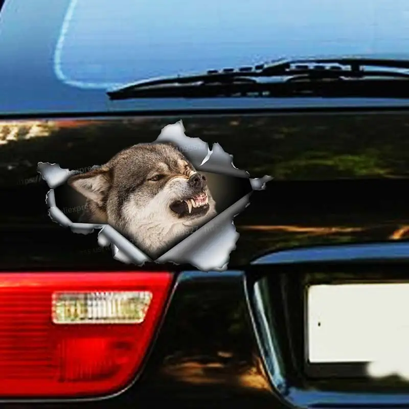 Angry Wolf Car Sticker Waterproof Auto Decors on Bumper Rear Window Laptop Self-adhesive Decal   For Car Accessories SH15