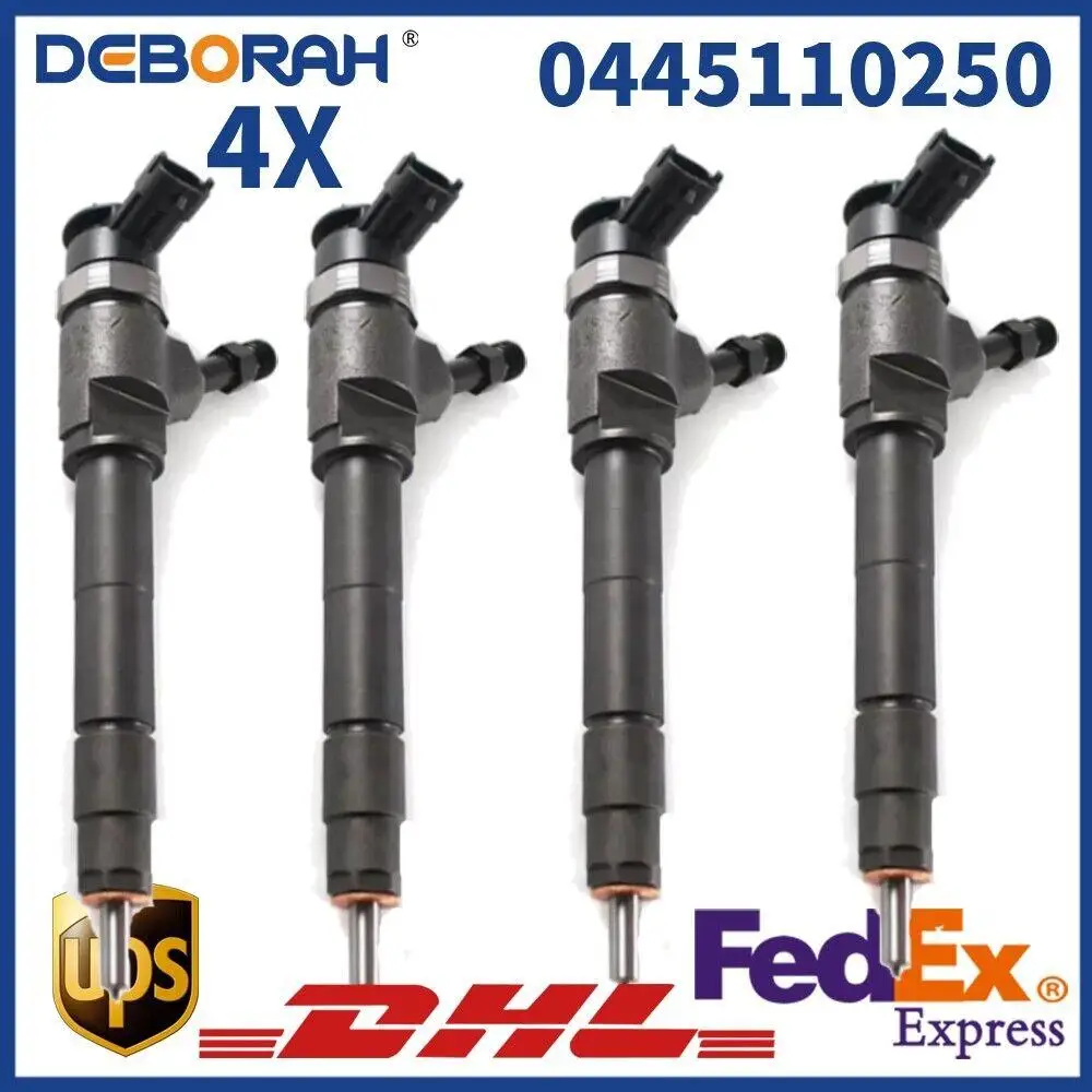 4x 0445110250 Diesel Fuel Injector for FORD Ranger MAZDA BT-50 WLAA13H50 WLAA-13-H50