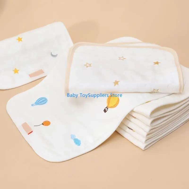 R1WF Baby Pillow Breathable 12 Layer Newborn Pillow Cartoon Pattern Baby Pillow Gift