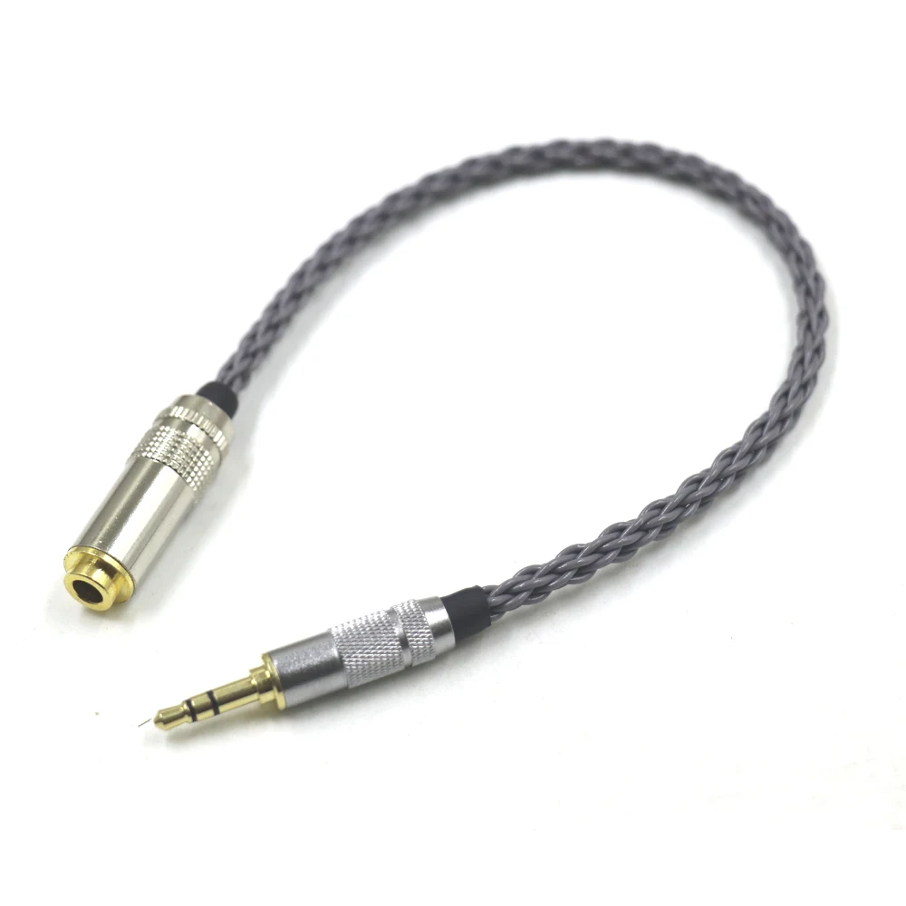 

Gray 4.4mm Balanced Female to 3.5mm Stereo Male Adapter Cable Gold Plated Connectors Portable Headphone Replacement Cable