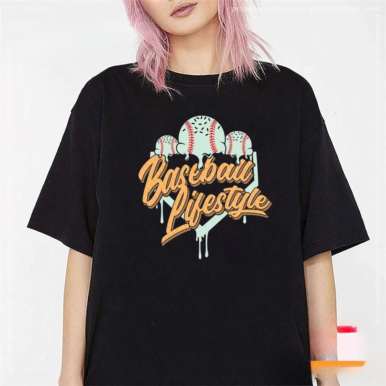 Unisex Cotton T-Shirt Print Ba - Summer Clothing Drip recension och pris