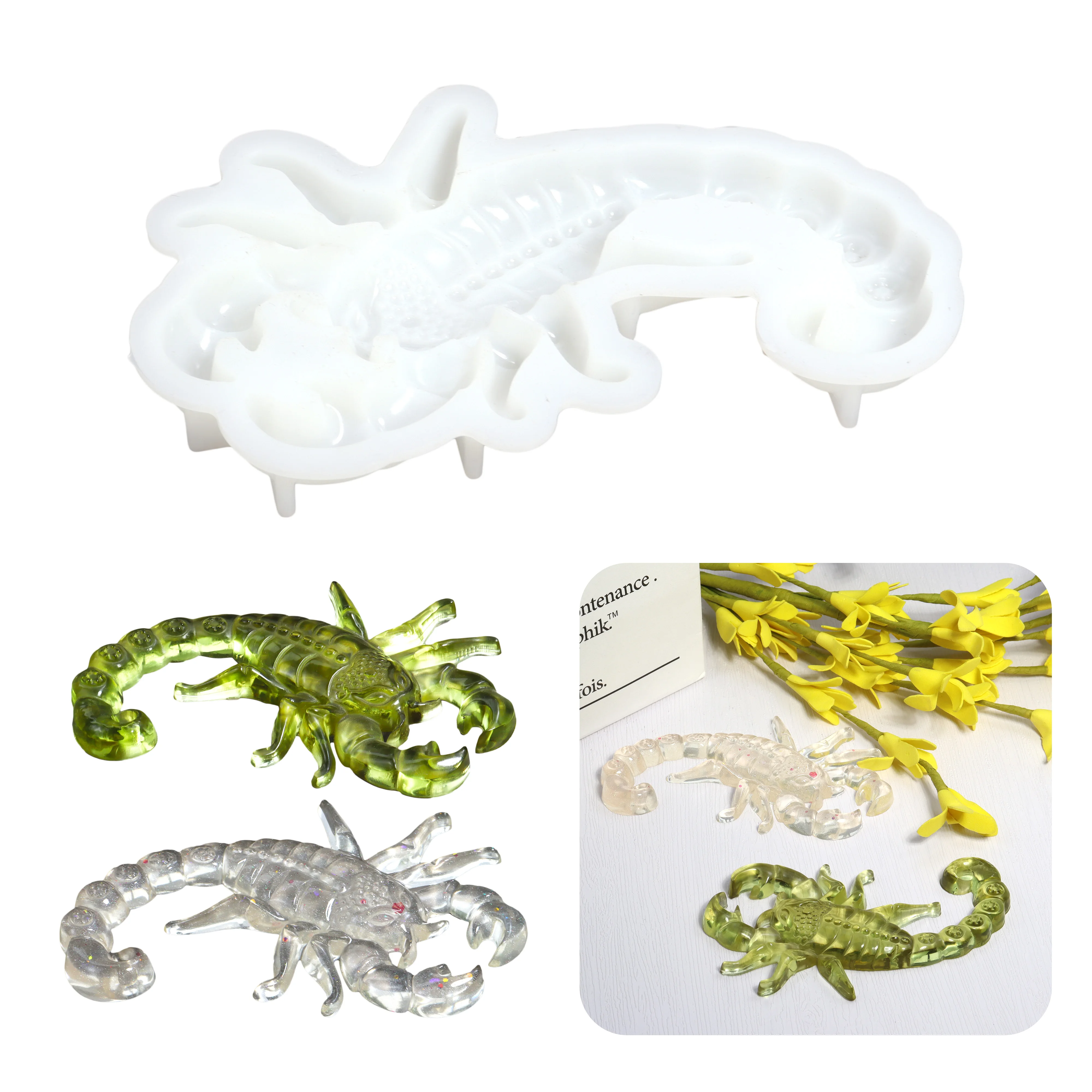 Molde de silicona para vela de escorpión, decoración artesanal