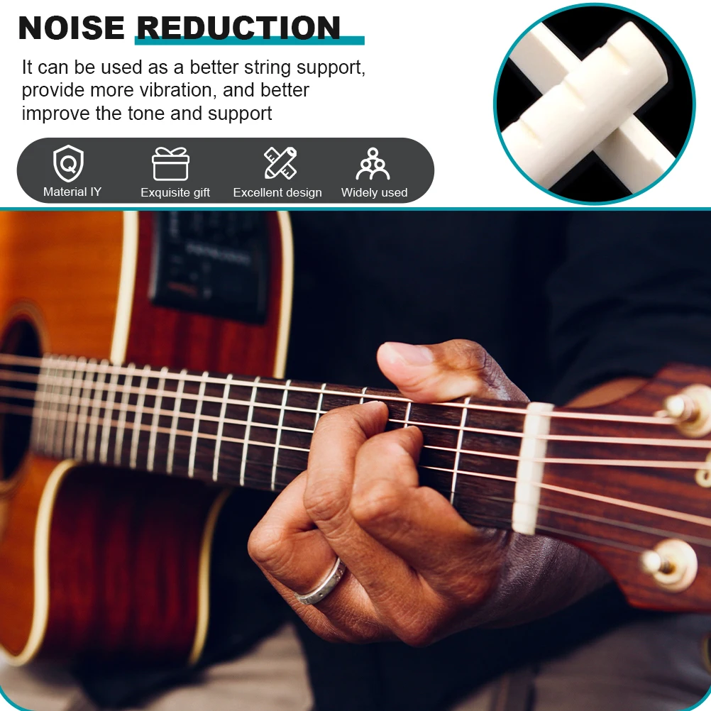 

6 Pcs Beef Bone Nut Acoustic Guitar Bridge Saddles String Parts for White and Accessories