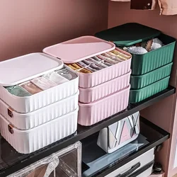 Solid Color Underwear Storage Box Closet Organizer Underwear Socks Drawer Clothes Finishing Box With Lid Wardrobe Organizer