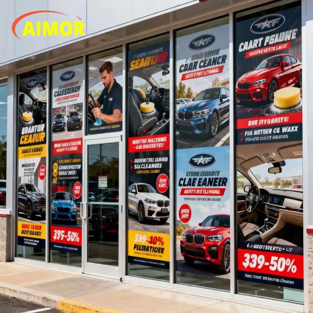 

AIMOR Customized window film one-way perspective privacy film decoration sticker glass advertising print image printing logo