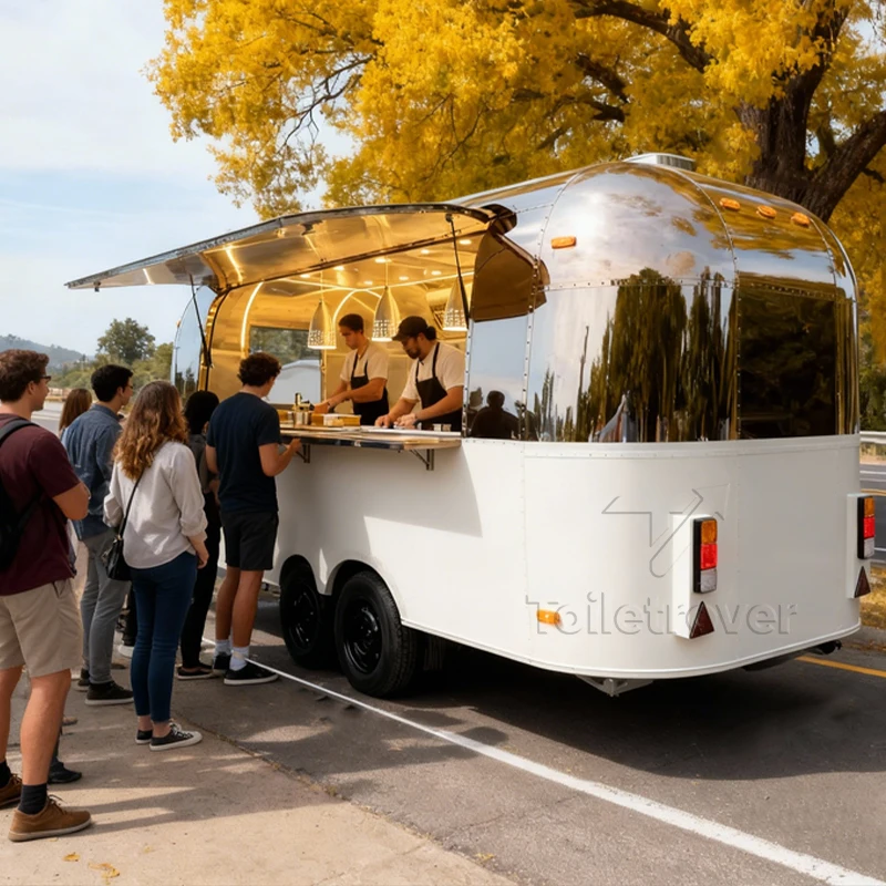 Mobile Fast Food Restaurant Outdoor Catering Service Trailer Custom Coffee Food Truck for Street Vending and Events