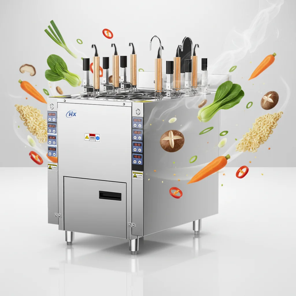Commercial Electric Stainless Steel Noodle Cooking Machine 6 Baskets Auto Lifting Cooker for Noodles Dumplings Wontons Rice