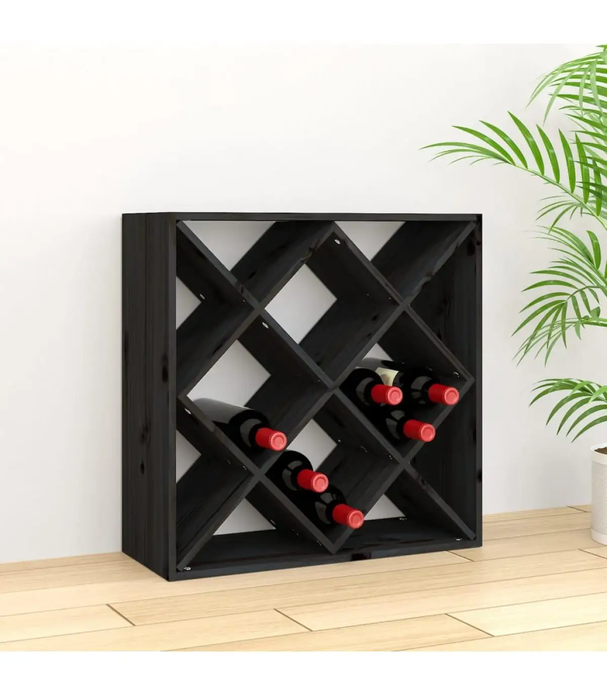 Wine and liquor cabinets Black Pine solid wood wine cabinet 62x25x62 cm