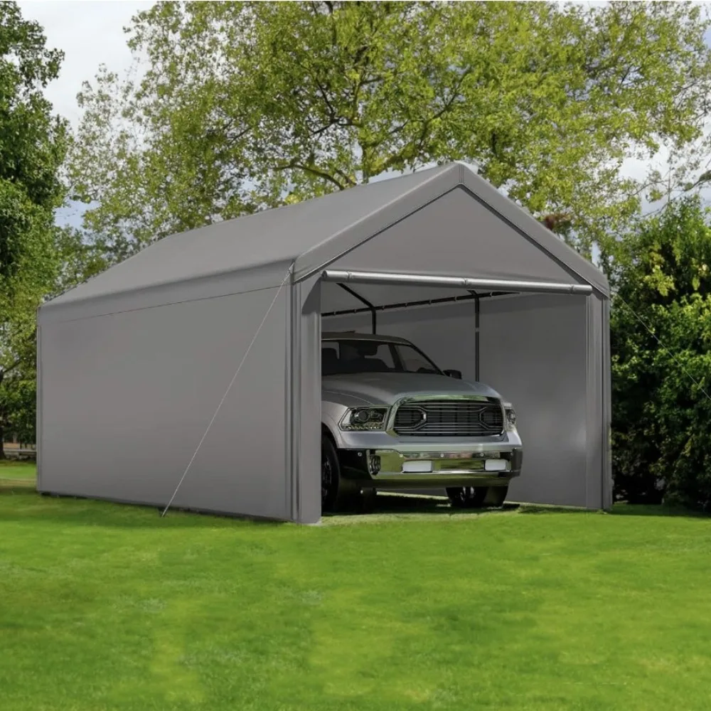 

Carport,10x20ft Heavy Duty Canopy Storage Shed with Removable Sidewalls & Doors,Four Seasons Tarp,Portable Garage,Party Tent