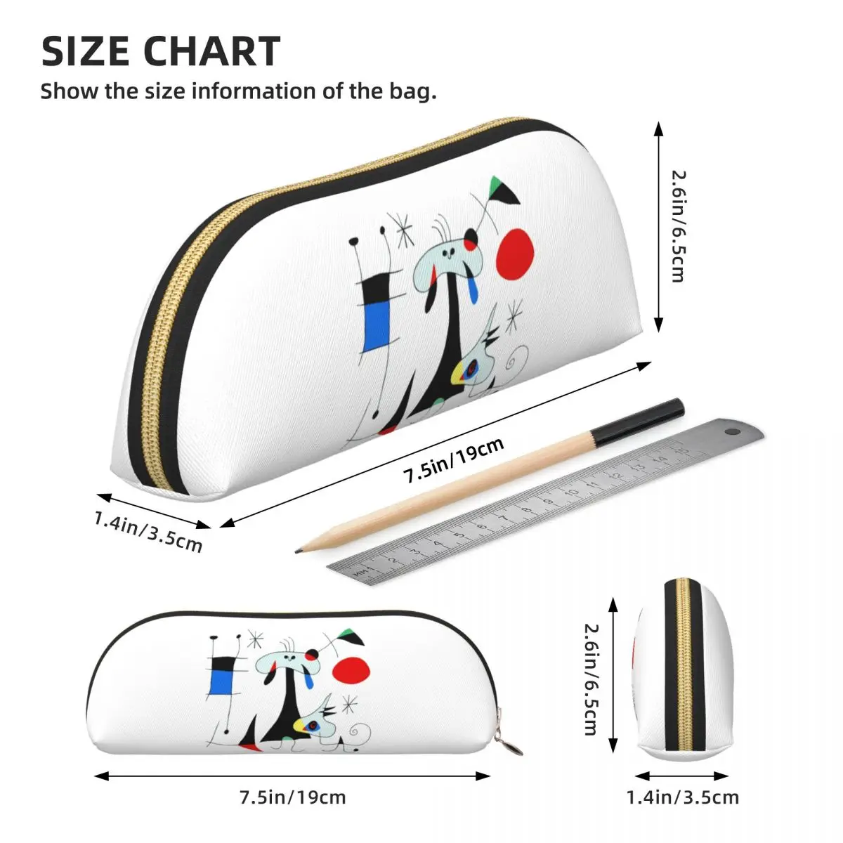 جوان ميرو مجردة السريالية مقلمة قلم رصاص الحقيبة تخزين لوازم مكتبية صندوق القلم حقيبة أقلام رصاص للبنين بنات هدايا