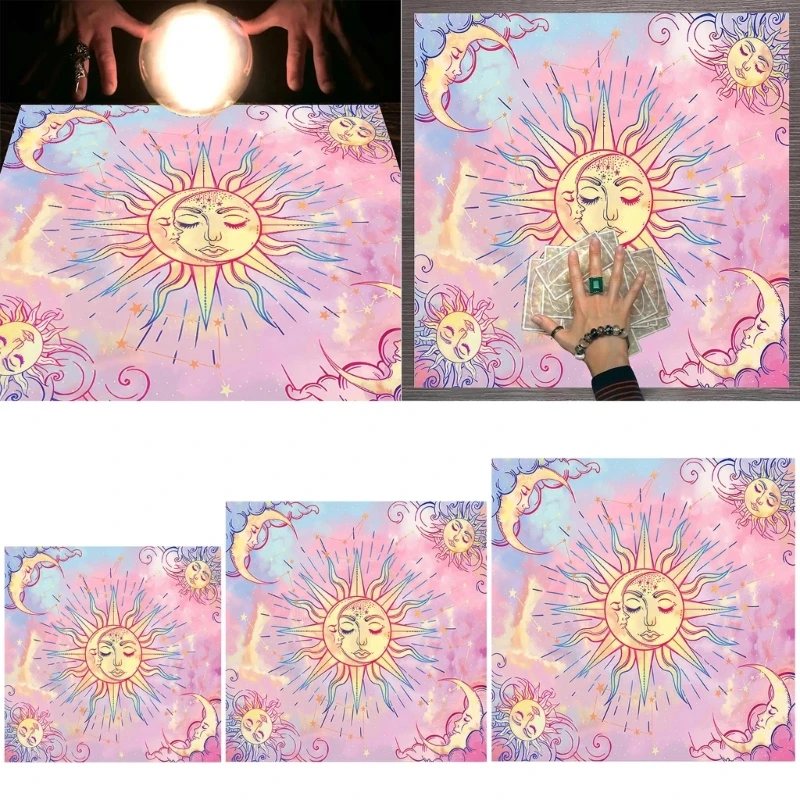 Colorful Tarot Table Cover Sacred Cloth Tarot Tablecloth Moon Tablecloth for Spiritual Practice Wedding Party Decors 69HD