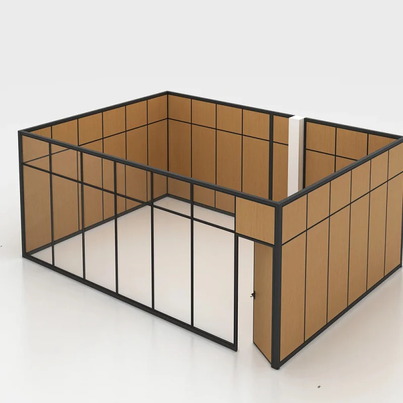 custom.Modern Sound Proof Aluminum Office Partition Wall Panel System 85mm Thick Tempered Glass Frame BIFMA Certified fo
