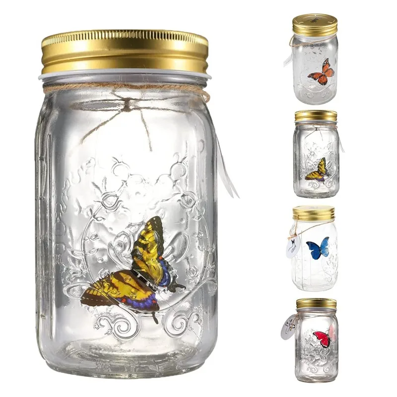 1PC LED Animated Butterfly In A Jar Fluttering Amazing Collection Battery Operated