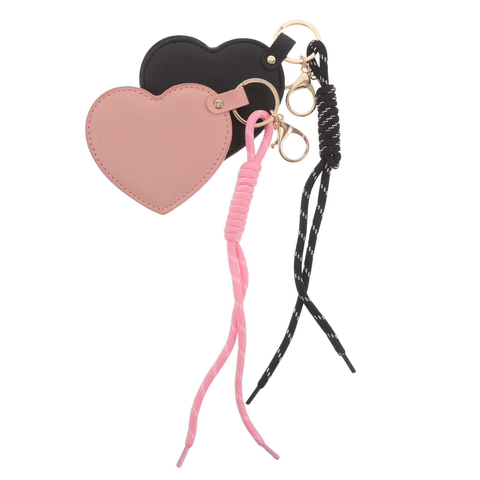 

2pcs Compact Heart Mirror 360° Rotating Makeup Touch-Up Mirror For Travel Portable Mini Purse Vanity Accessory Pu