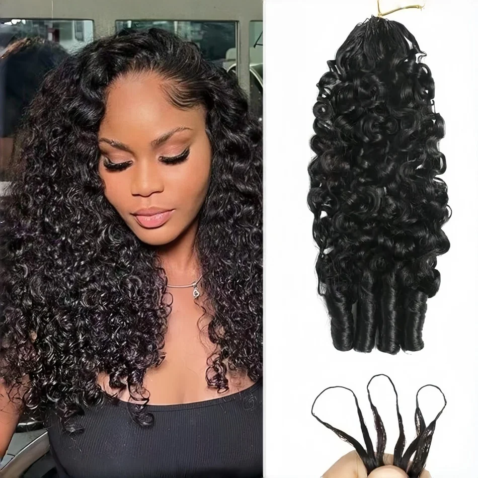 

Бирманские кудрявые волосы для крючкового плетения, без узлов, предварительно разделенные, наращенные волосы с эффектом перьев, 100% натуральные волосы для чернокожих женщин