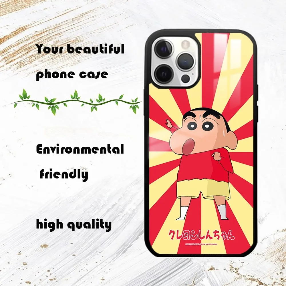 C-Crayon S-ShinChan Cartoon  Phone Case For iPhone 16 15 14 13 12 11 Pro Max Plus Mini PC Fashion mirror phone case