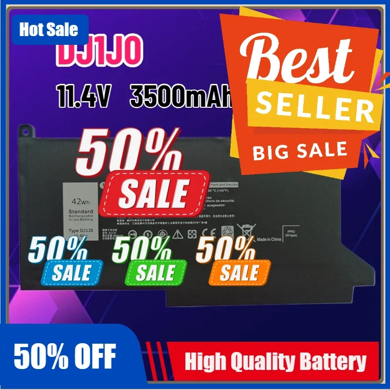 

New DJ1J0 42Wh Battery For Dell Latitude 12 7280 7290 E7280 E7290 13 E7390 E7380 14 7480 7490 E7480 E7490