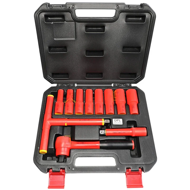 Insulated socket wrench 11-piece set, new energy insulated socket wrench 1000V 10/12/13/14/17/18/22/24mm