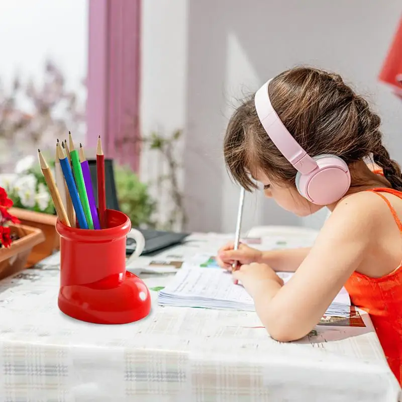 منظم قلم على شكل حذاء للمكتب ، تخزين قلم رصاص متعدد الوظائف ، حامل فرشاة مكياج ، رف قرطاسية كرتوني