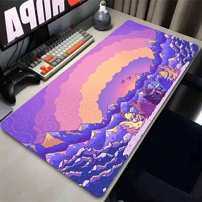 CIFBUY Stardew Valley Desk Mat, Starry Night Farm Landscape Mouse Pad, Soft Extended Mat for Game Lovers