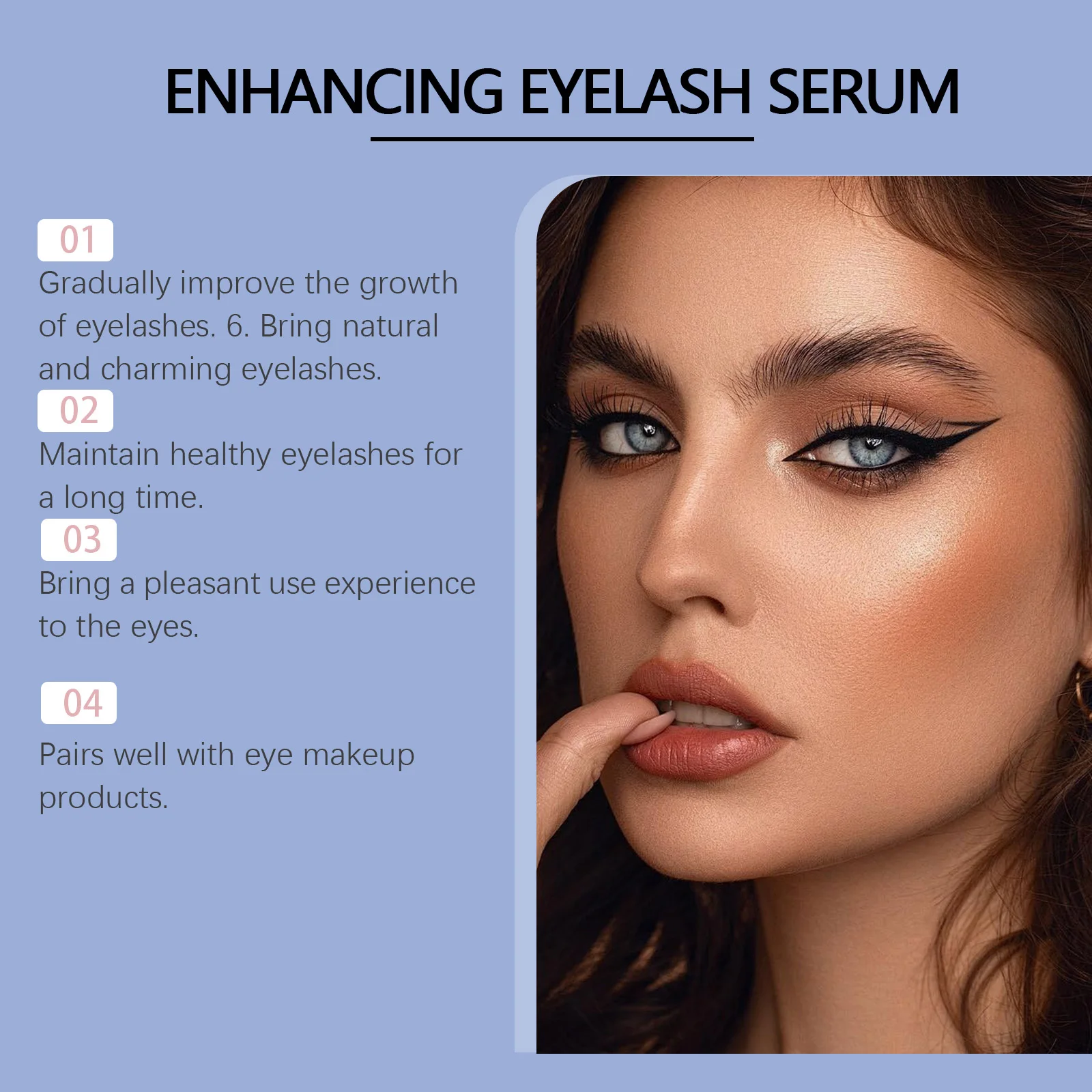 Siero per la crescita rapida delle ciglia per sopracciglia Allungamento Curling Ispessimento Impermeabile Trucco per ciglia unisex delicato a lunga durata