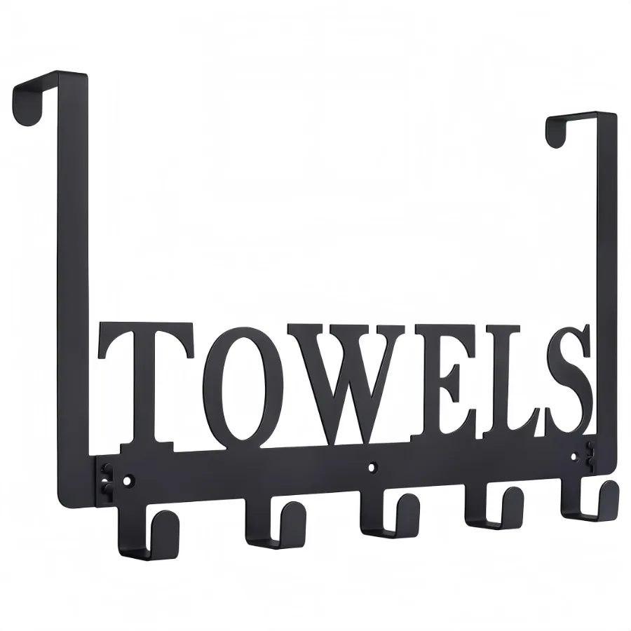 

Наддверная вешалка для полотенец в ванную комнату, сверхпрочный держатель для полотенец на дверь с 5 крючками